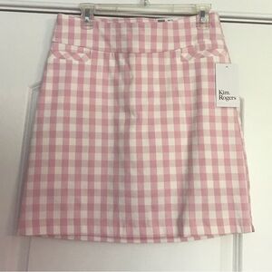 Kim Roger’s, Pink/white check, skort, size 6